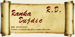 Ranka Dujdić vizit kartica